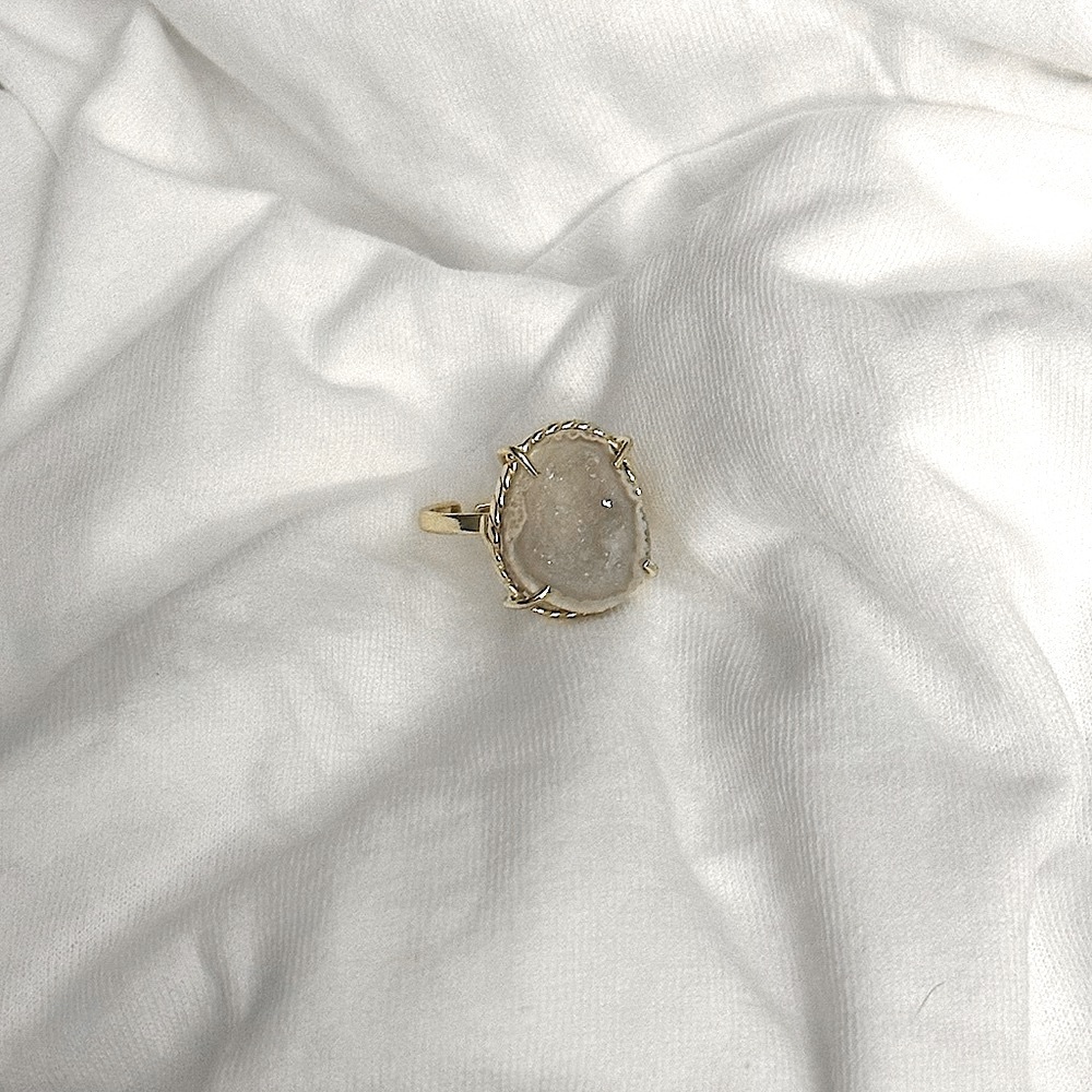 n e w | 24k gold plated twisted wire set raw crystal quartz stone - Picture 4 of 10